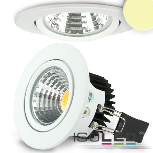 Led Süllyesztett Spotlámpa, Fehér, 8W Cob, Kerek, Meleg Fehér, Opál Cserélheto Lencsével