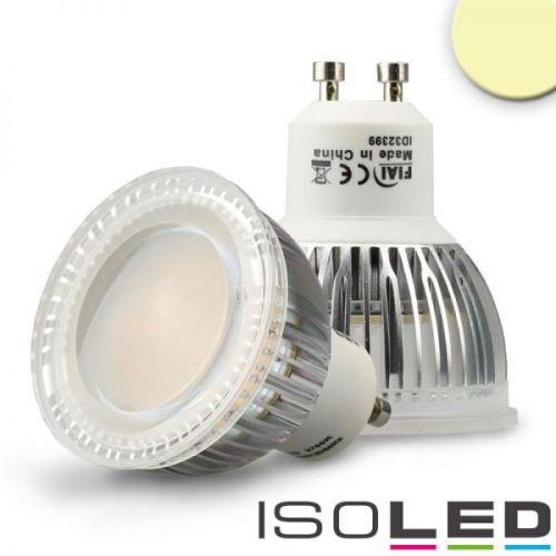 GU10 LED szpot fényforrás, 6W, diffúz üveg, meleg fehér