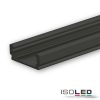 LED SURF12 FLAT konstrukciós profil, alumínium, fekete, eloxált, RAL 9005,  H:200 cm