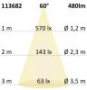 GU10 teljes spektrumú LED szpot fényforrás, 7 W, COB, 60°, 3000K, dimmelheto