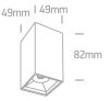 12106B / B / W Fekete LED 6W WW 38DEG IP20 230V