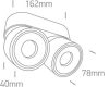 12208LA / W / W fehér COB LED 2x8W WW IP20 230V