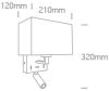 61120 / B / W Fekete Fali LED LED 3W WW + 12W E27 230V IP20 USB port