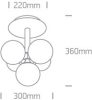 62116A / BBS csiszolt sárgaréz mennyezeti fény 5x9W G9 100-240V