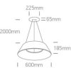 63058 / Ban / W csiszolt antracit LED Pendant 60W WW IP20 230V