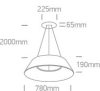 63058A / BBR / W Feszes barna LED Pendant 80W WW IP20 230V