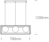 63174C / BS sárgaréz mennyezeti fény 3x8w E14 100-240V