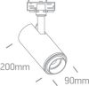 65650T / B / W Fekete COB LED 30W WW Track Spot 20-60DEG állítható gerenda 230V