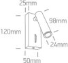 65746 / B / W Fekete LED 3W WW IP20 100-240V