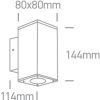 67138A / A / W Antracite COB LED 2x6W WW IP54 230V