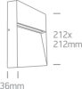 67360A / A / W antracit LED Fali fény 9W WW IP54 230V