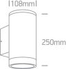 67400E / b fekete fal 2xpar30 20w E27 IP65