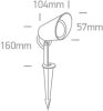 67458 / B / W Fekete LED 8W WW 38DEG IP65 Spike 24vdc szabályozható