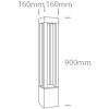 67504A / AN / C antracit LED Bollard 90cm 22W CW IP65 230V