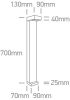 67508 / AN / C antracit LED BOLLARD 70CM 6W CW IP65 230V