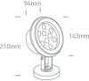 69064C / C 9X1W LED CW SS316 IP68 Állítható víz alatti 24V