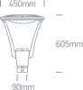 70104 / G / C Szürke COB LED PARK LIGHT 30W CW IP65 100-240V