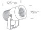 7046 / Al / W Alumínium LED 10W WW 50D IP65 Spike 230V