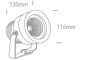 7047 / AN / W antracit LED 20W WW 50D IP65 Spike 230V