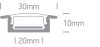 7906R / W fehér süllyesztett profil 2m 20 mm-es csíkokhoz + PC OPAL DIFF