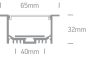 7910AR / AL ALU Süllyesztett profil 2m 40 mm-es csíkok + PC OPAL DIFF