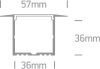 7910R / B fekete süllyesztett profil 2M + PC opál diffúzor