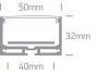 7912A / AL ALU felületi profil 2m 40 mm-es csíkokhoz + PC opál diff