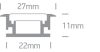 7914R / AL alumínium inground profil 2m + 3mm PC opál diffúzor IP67