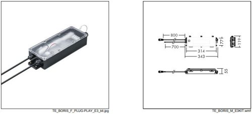 Thorn Boris PLUG&PLAY-készlet 3h biztonsági világításhoz LiFePO4 battery