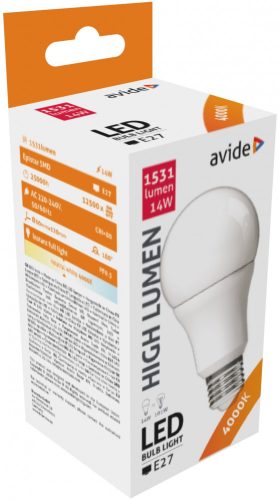 Avide LED Globe A60 14W E27 180° NW 4000K