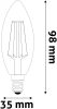 Avide LED Filament Candle 6W E14 360° WW 2700K High Lumen