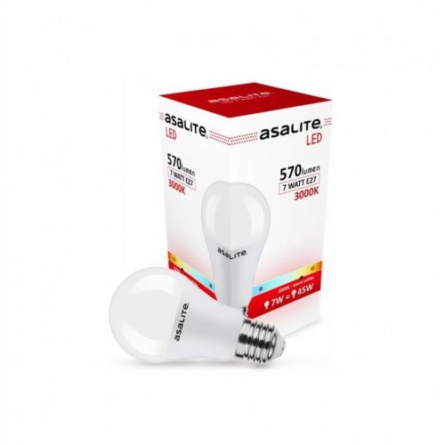 Asalite LED Izzó A60 gömb E27 7W 3000K (570 lumen)