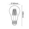 Asalite LED Izzó A60 filament gömb E27 8W 4000K (810 lumen)