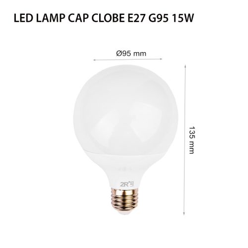 LED CAP GLOBE G95 E27 15W 6000K körte fényforrás