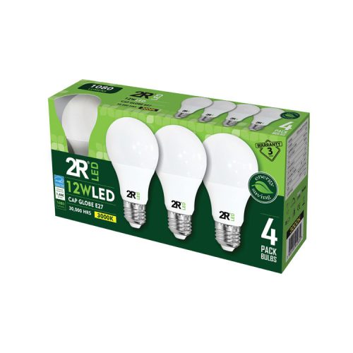 LED CAP GLOBE SET A60 E27 12W 6500K 4db-os szett körte fényforrás