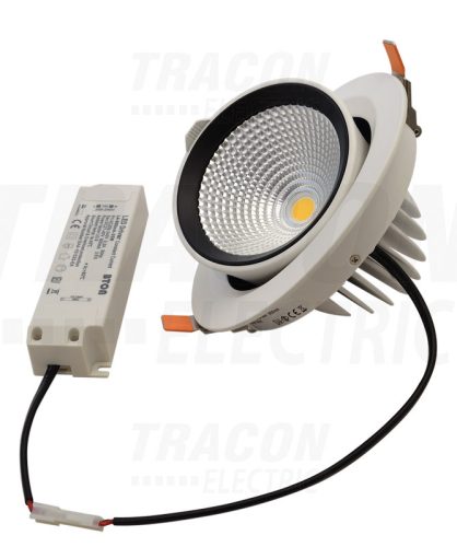 Tracon Beépíthető álmennyezeti LED lámpatest, forgatható 230 V, 50 Hz, 35 W, 3500 lm, 4000 K, EEI=A+