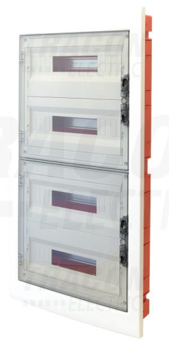 Tracon Süllyesztett elosztódoboz, füstszínű-sík ajtóval, NPE nélkül 4×18 (72) modul, IP40, (H×W×D=860×440×95mm)