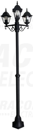 Tracon Kerti állólámpa, 3 ágú 230VAC, 50Hz, E27, max.3×60W, IP54, EEI=A++,A+,A,B,C,D,E