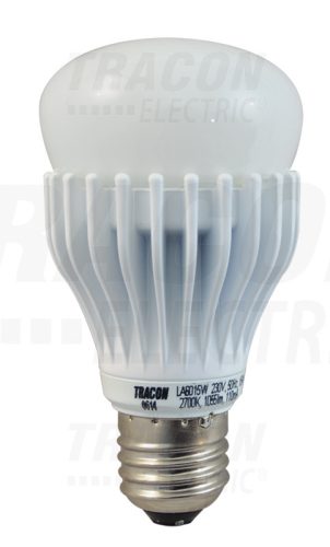 Tracon Gömb burájú LED fényforrás 230 V, 50 Hz, 15 W, 4000 K, E27, 1650 lm, 250°, A60, EEI=A+