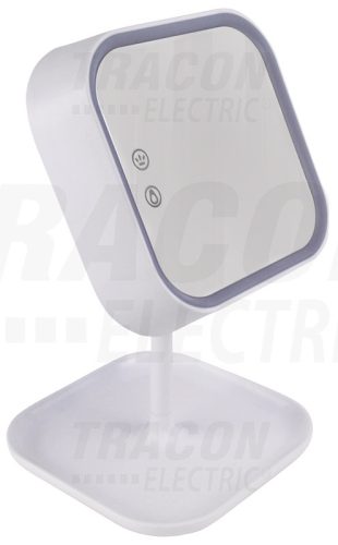 Tracon Sminktükör LED világítással 100-240 VAC, 50Hz, 8 W, 150 lm, 6000 K,3,7V 1000mAh Li-Ion