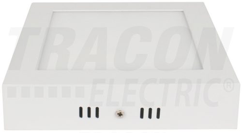 Tracon Falon kívüli, négyzetes LED lámpatest, fehér 220-240 VAC; 18 W; 1200 lm; 225×225×39mm, 4000K; IP20, EEI=A