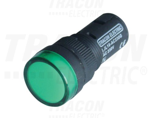 Tracon LED-es jelzőlámpa, zöld 48V AC/DC, d=16mm