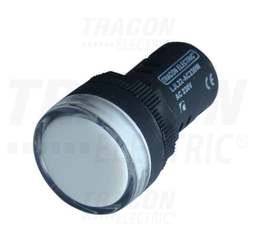 Tracon LED-es jelzőlámpa, fehér 24V AC/DC, d=22mm