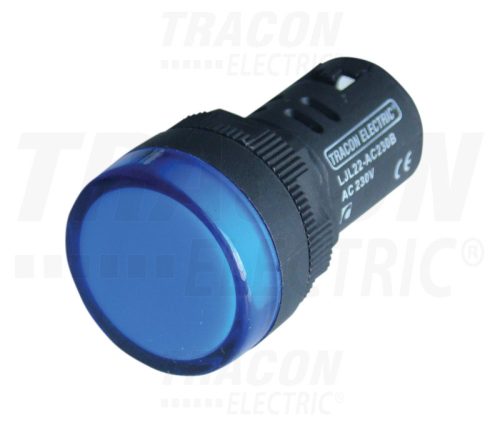 Tracon LED-es jelzőlámpa, kék 48V AC/DC, d=22mm