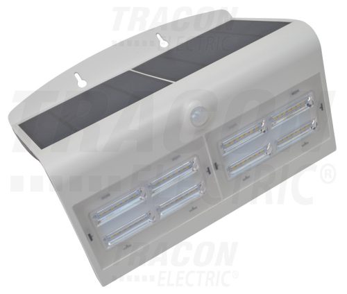 Tracon Napelemes LED fali világítótest mozgásérzékelővel, fehér 6,8 W, 4000 K, 800 lm, IP65, 3,7 V, 4 Ah