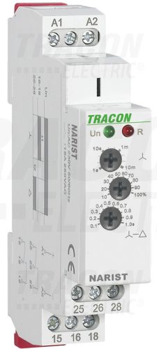 Tracon Csillag-delta időrelé AC/DC12-240V, t1:0,1s-10min t2:0,1s-1s 16A/AC1, 250VAC/24VDC