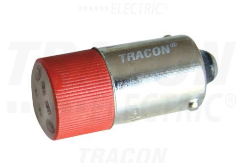 Tracon LED-es jelzőizzó, piros 230V AC/DC, Ba9s