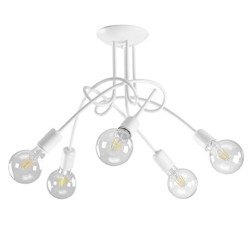 ONLI PLAF. WIRE 5 LUCI BIANCA S/LAMP. 4853/PL5B