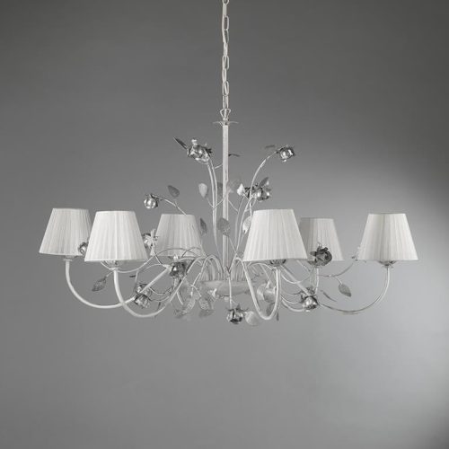 ONLI LAMPADARIO ROSE 6 LUCI BIANCO/ARGENTO 4867/6