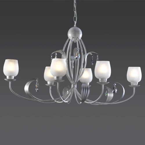 ONLI LAMPADARIO OLGA 6 LUCI BIANCO/ARGENTO 4868/6